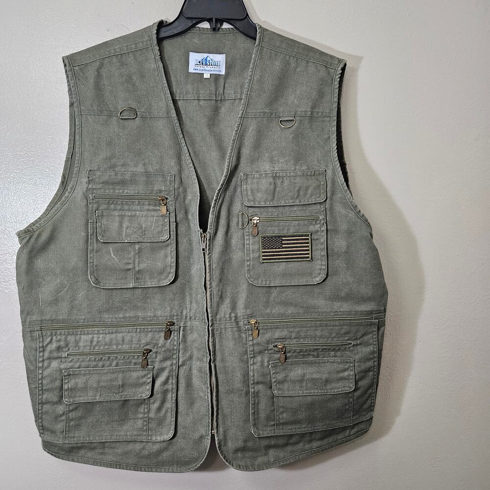 Blue Stone Safety Men's 3XL Tactical Vest Olive Drab Green Military Gorpcore